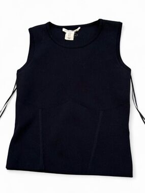 Sleeveless Black Knit Tank Top